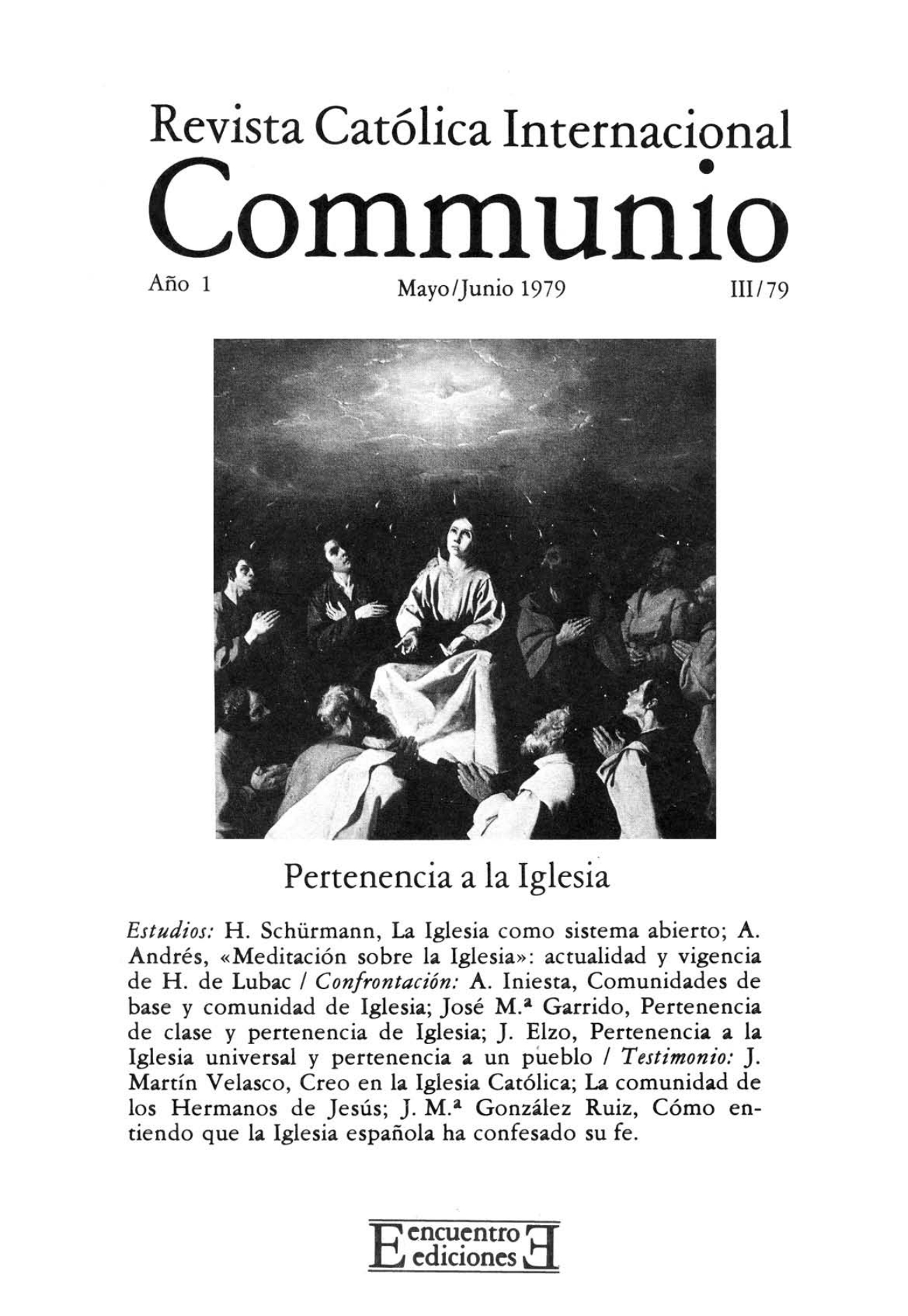 Capa Revista Communio - Eclesiologia