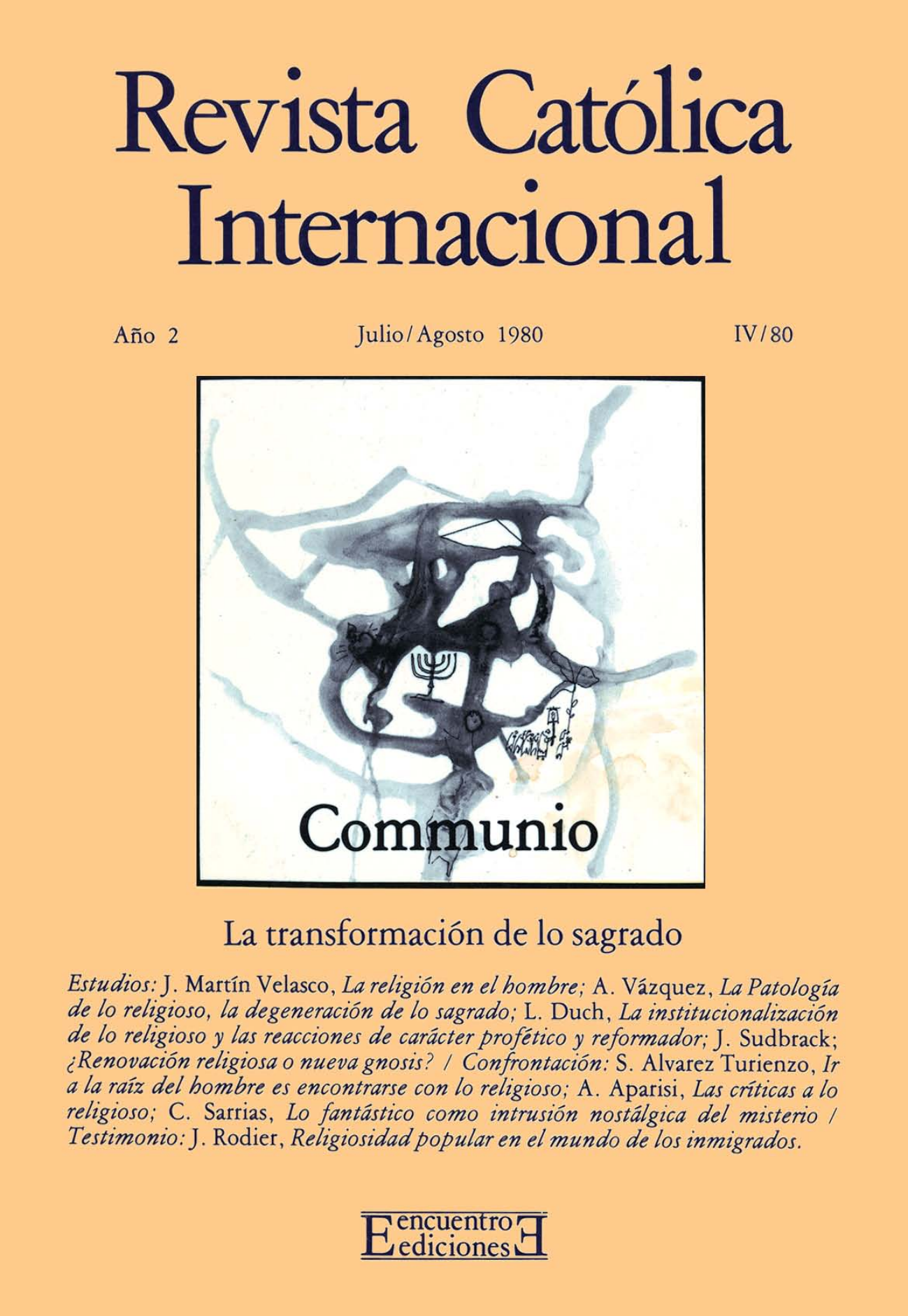Capa Revista Communio - Sociedade, Filosofia