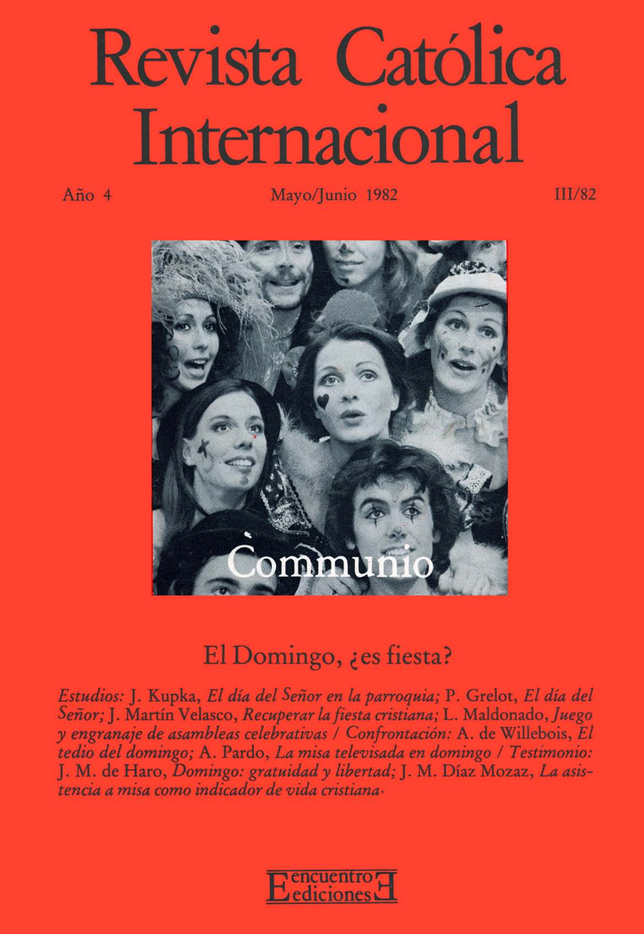 Capa Revista Communio - Sociedade, Eclesiologia