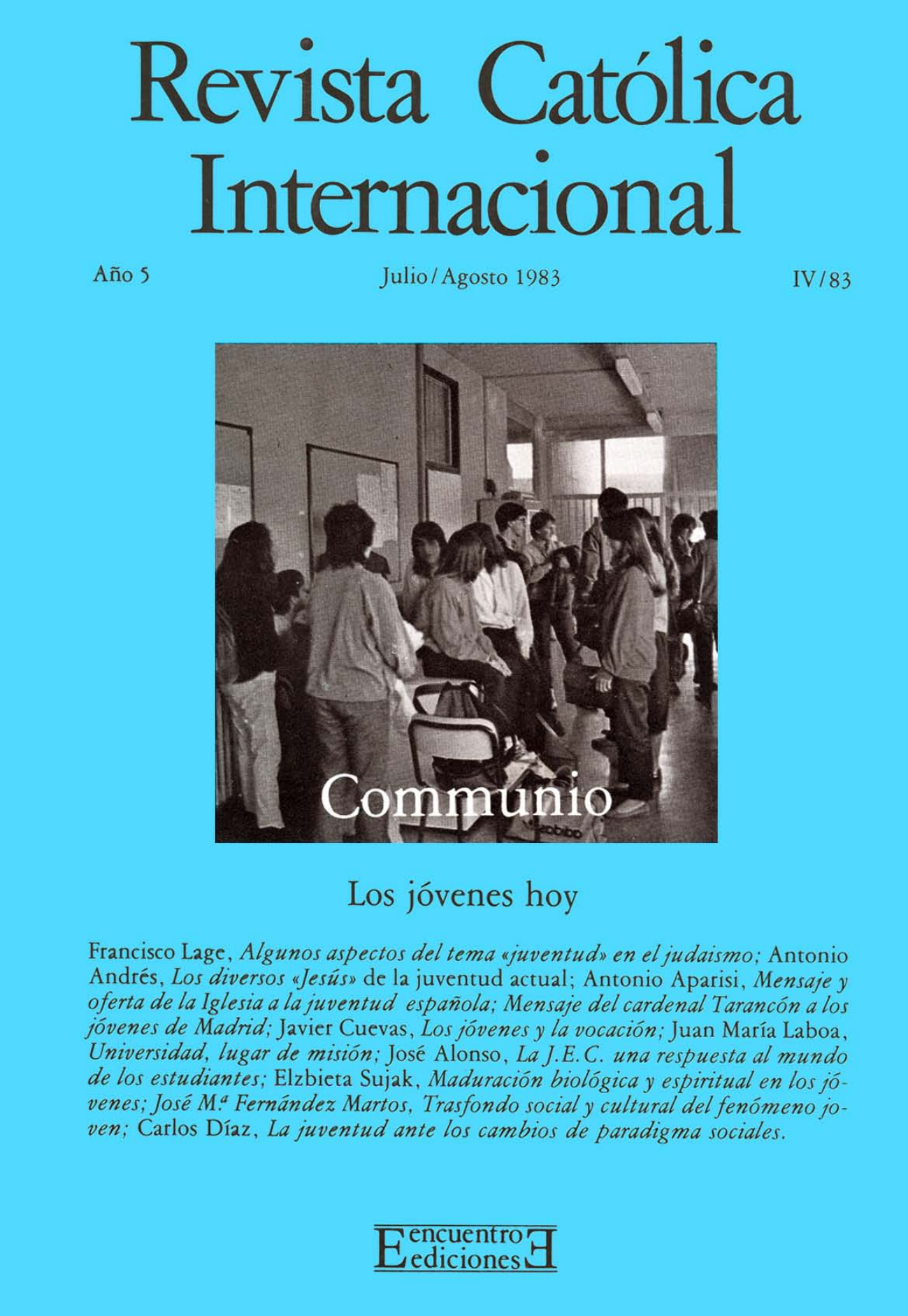 Capa Revista Communio - Sociedade, Evangelização