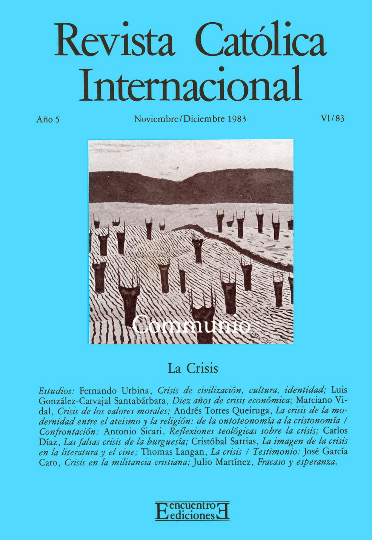 Capa Revista Communio - Sociedade, Filosofia