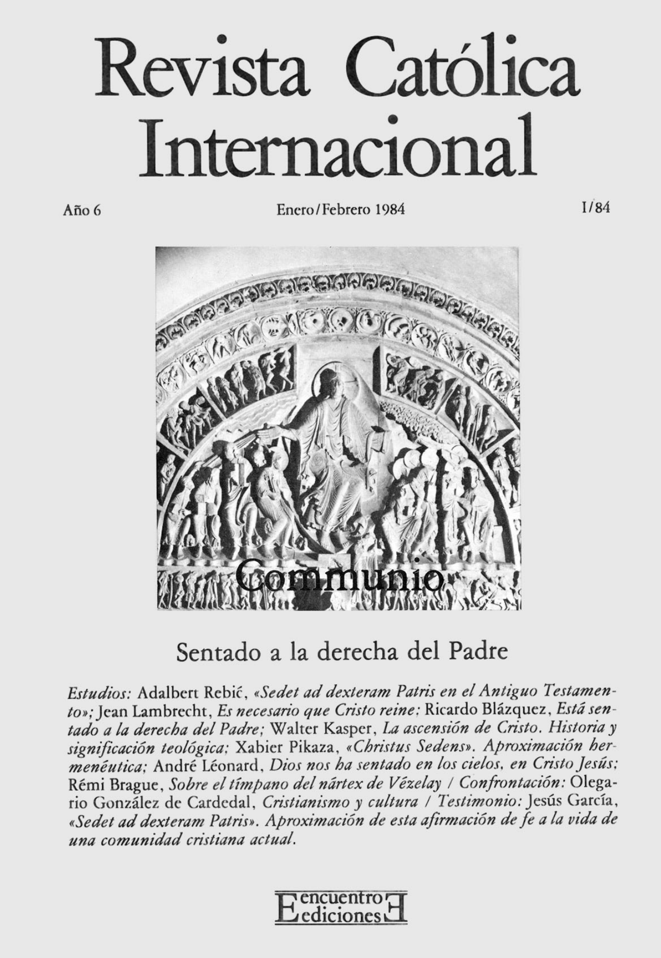 Capa Revista Communio - Teologia