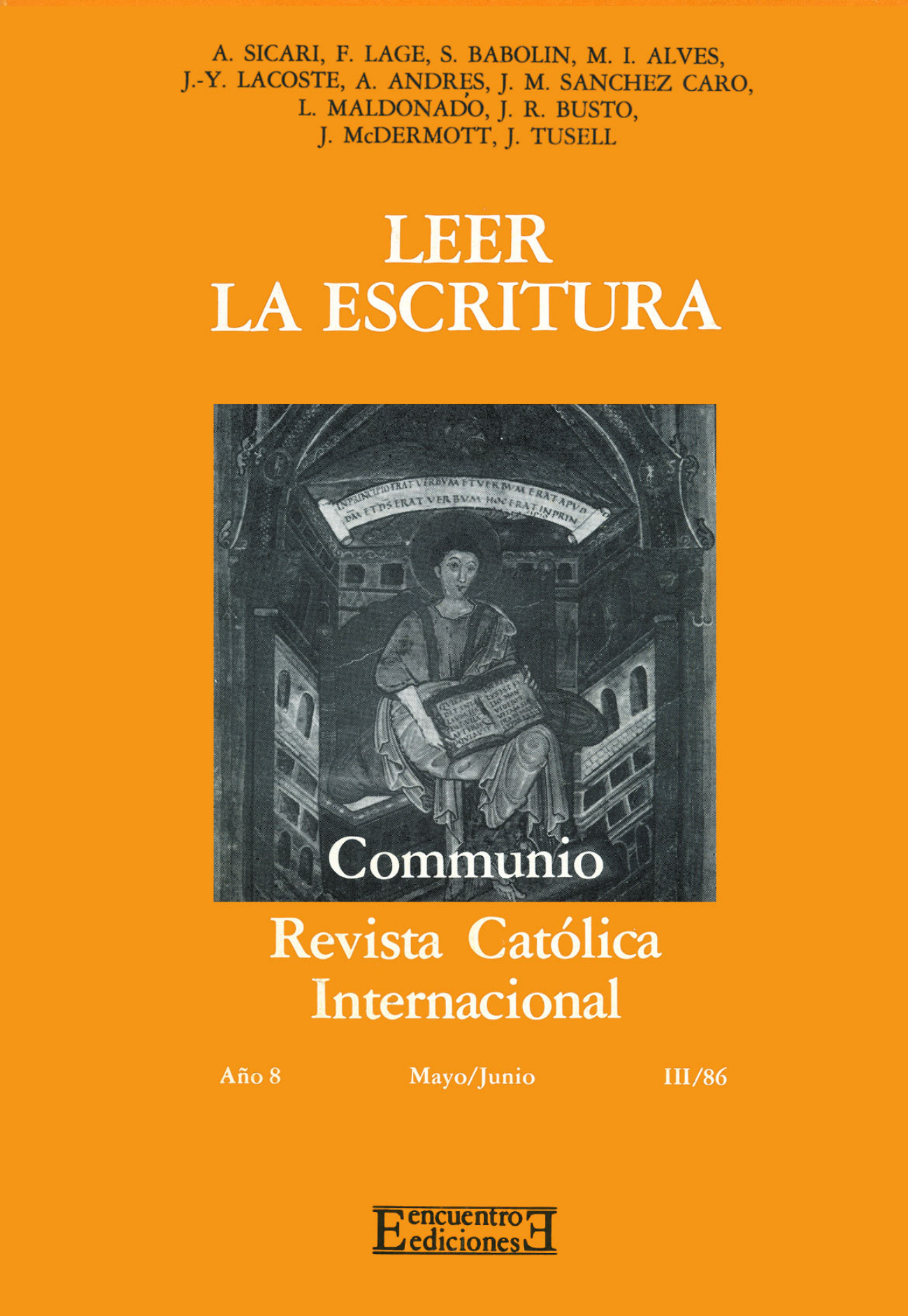 Capa Revista Communio - Bíblia