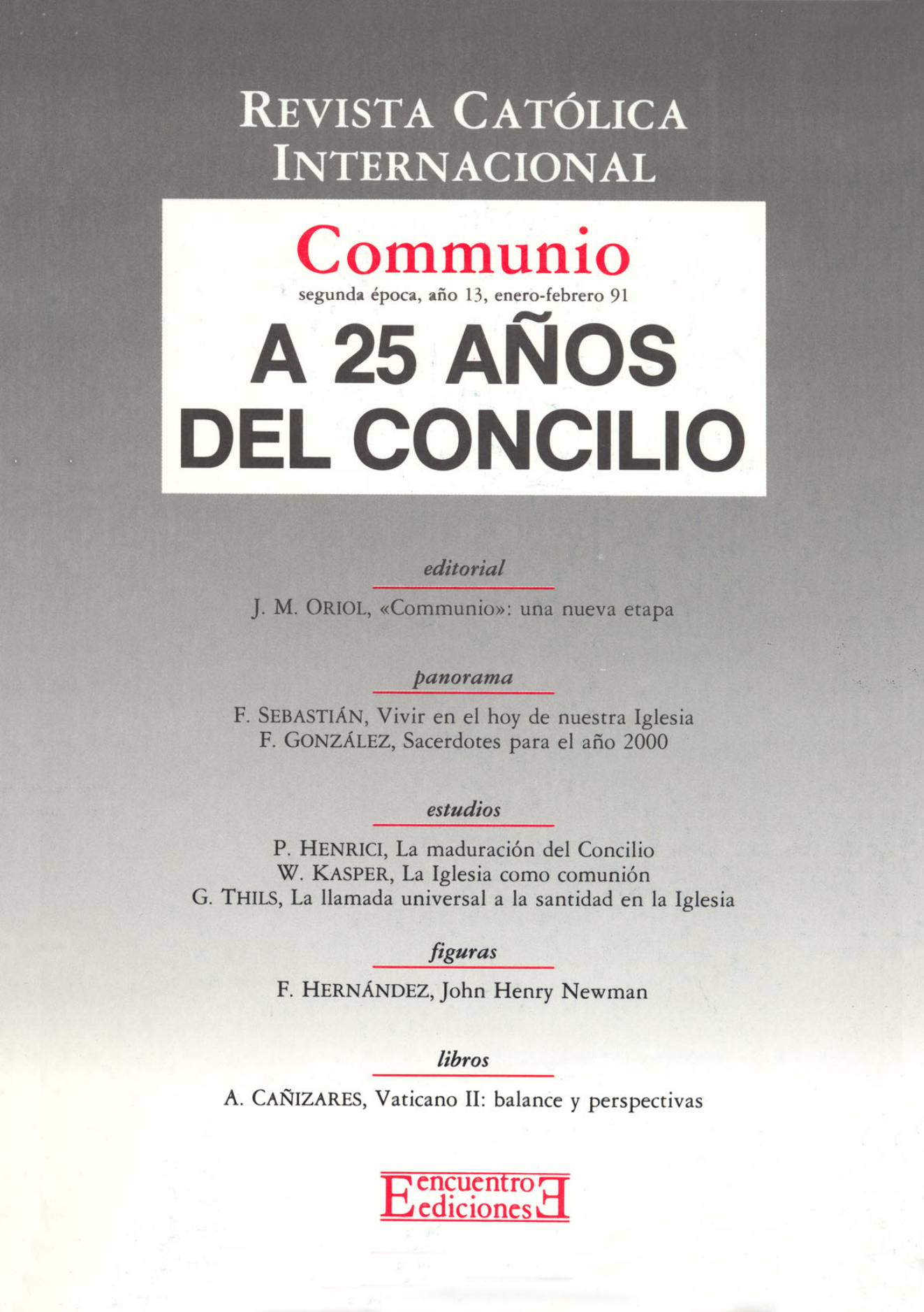 Capa Revista Communio - Eclesiologia