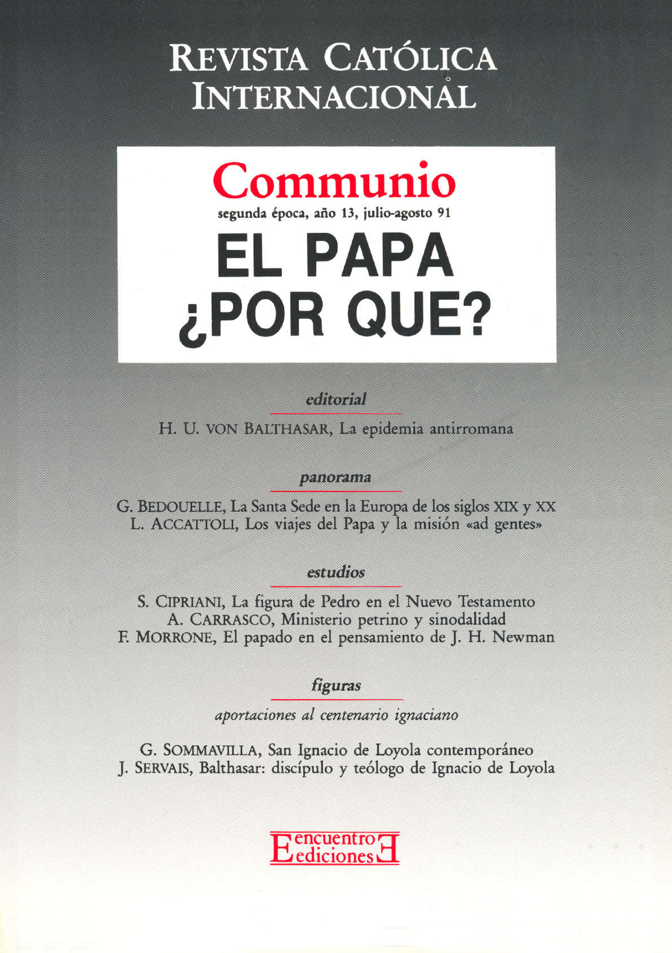 Capa Revista Communio - Eclesiologia