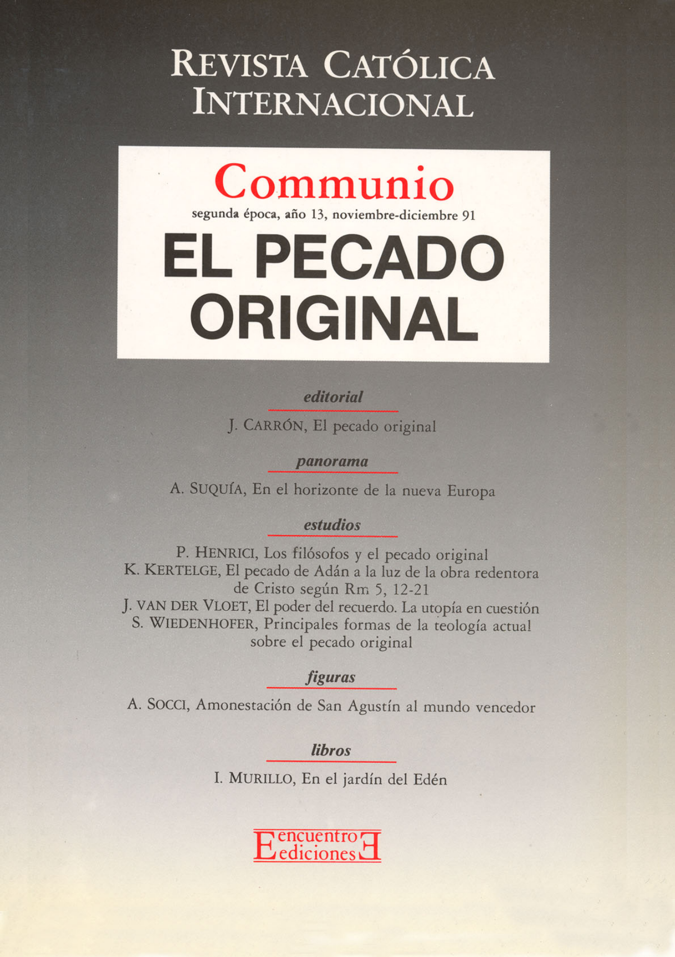 Capa Revista Communio - Teologia