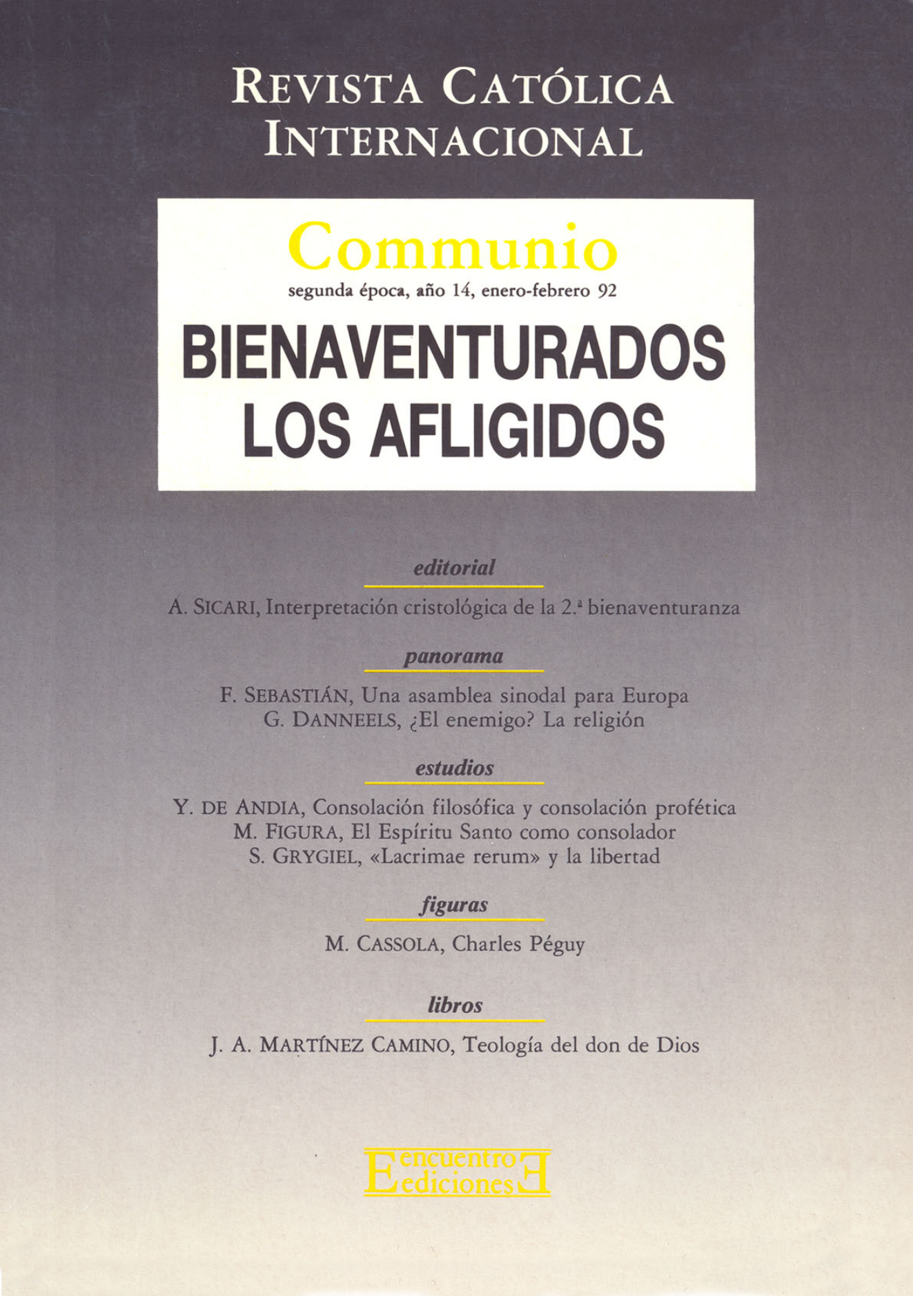 Capa Revista Communio - Espiritualidade