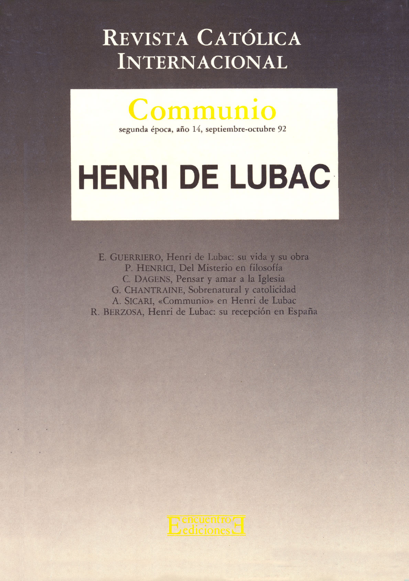 Capa Revista Communio - Teologia