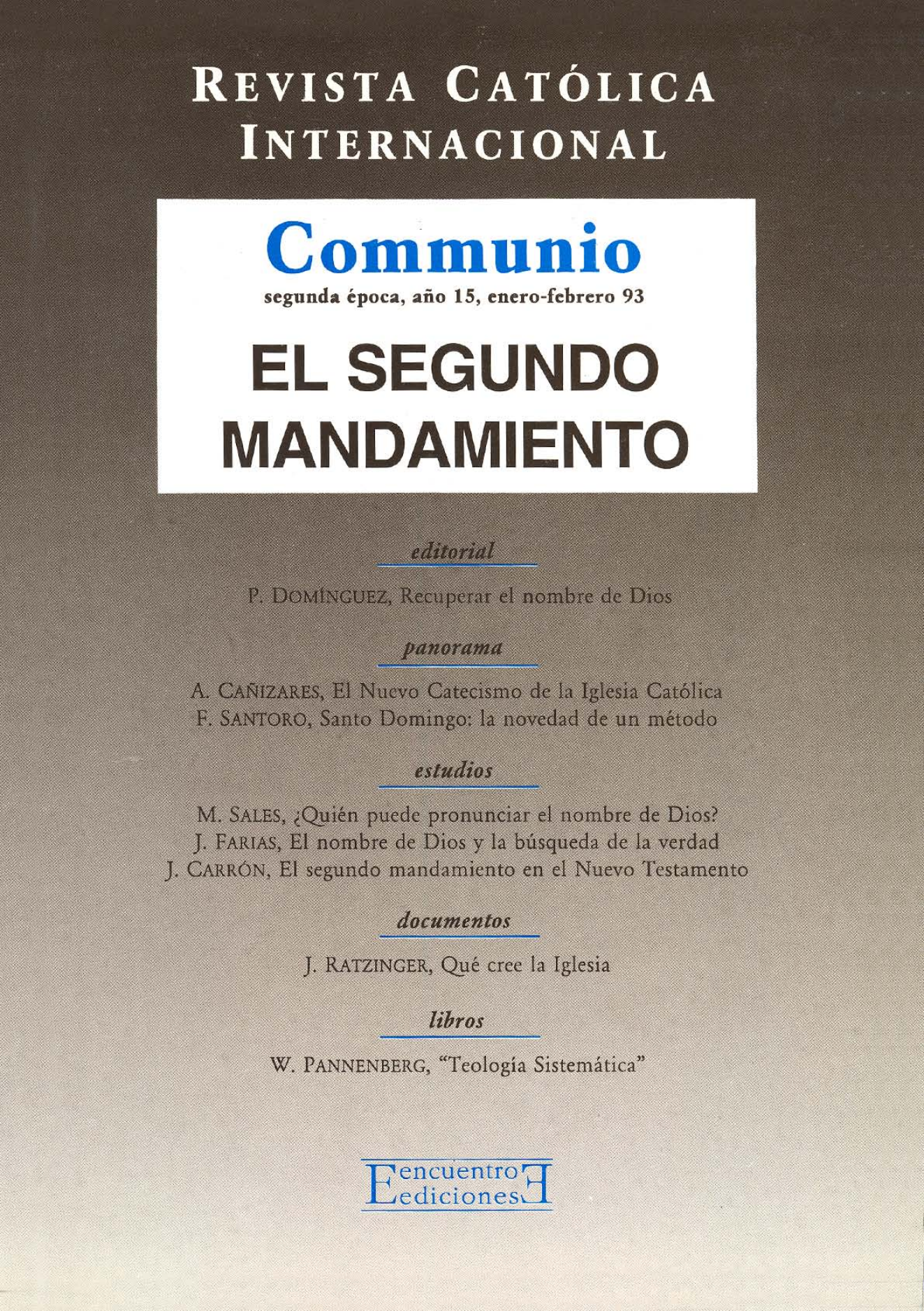 Capa Revista Communio - Ética, Teologia