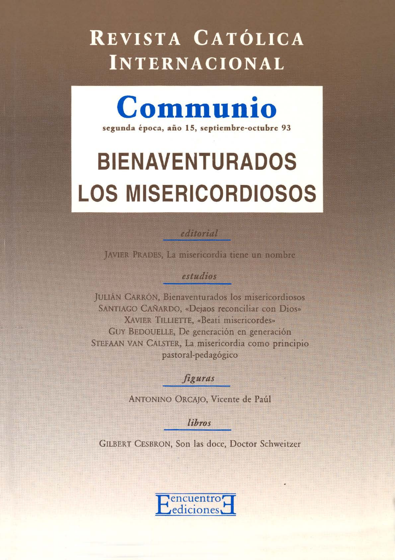 Capa Revista Communio - Espiritualidade, Ética