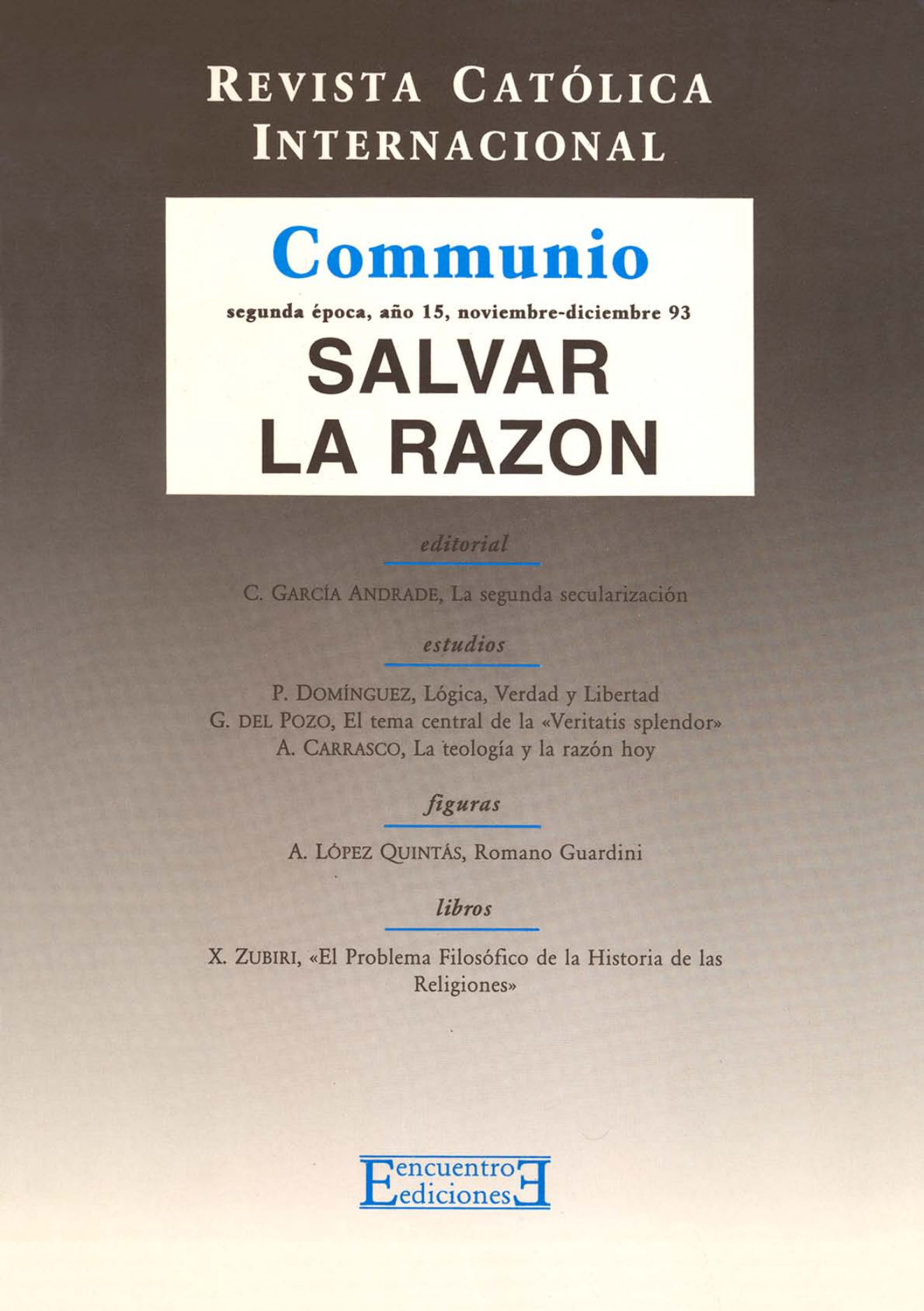 Capa Revista Communio - Filosofia, Sociedade