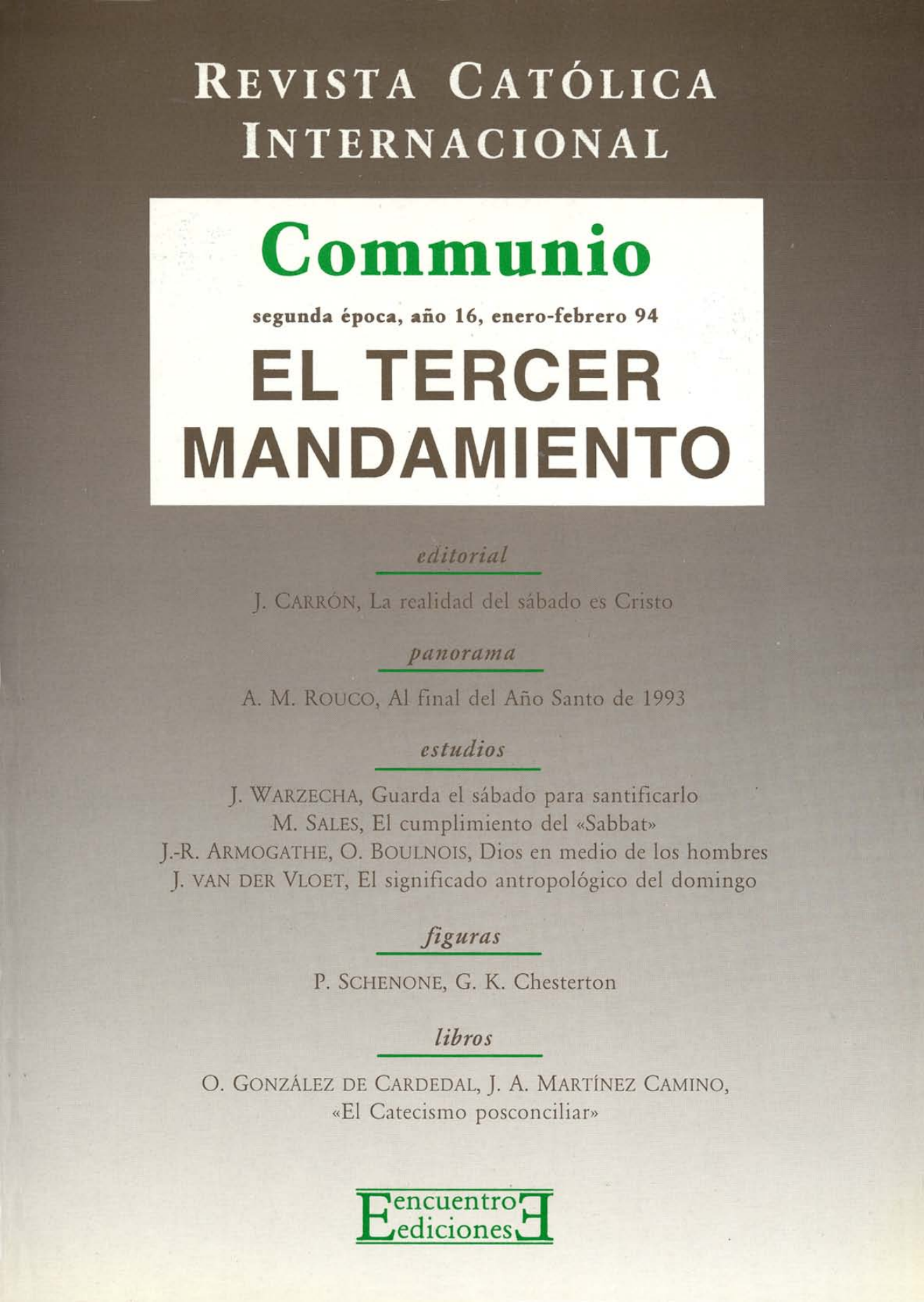 Capa Revista Communio - Ética, Bíblia