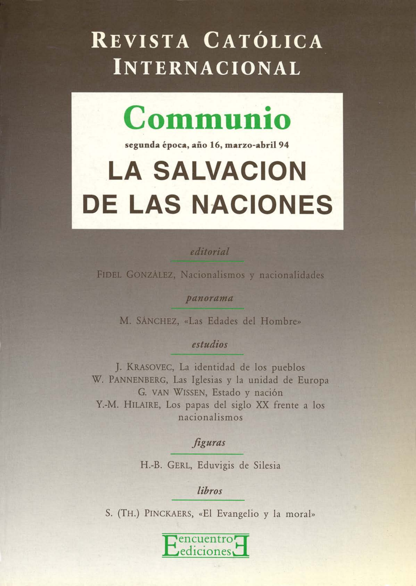 Capa Revista Communio - Sociedade