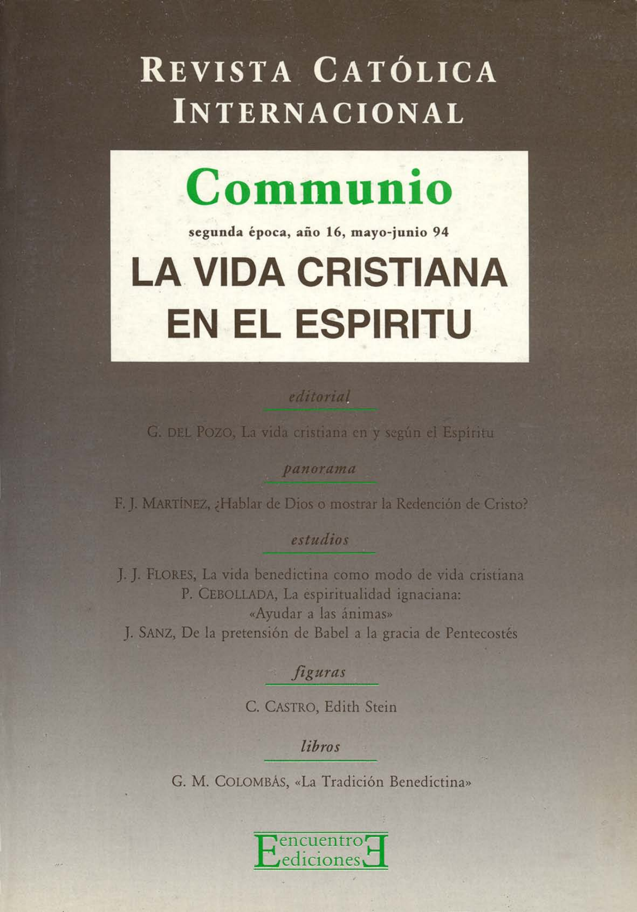 Capa Revista Communio - Espiritualidade