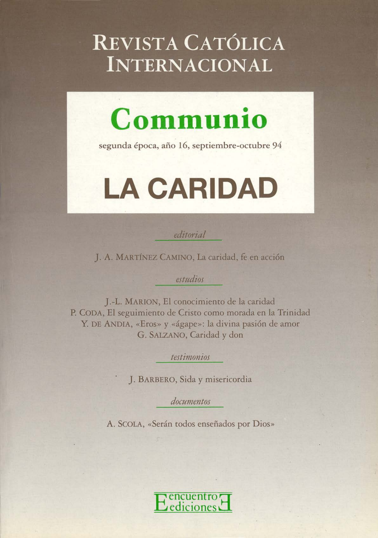 Capa Revista Communio - Espiritualidade, Teologia