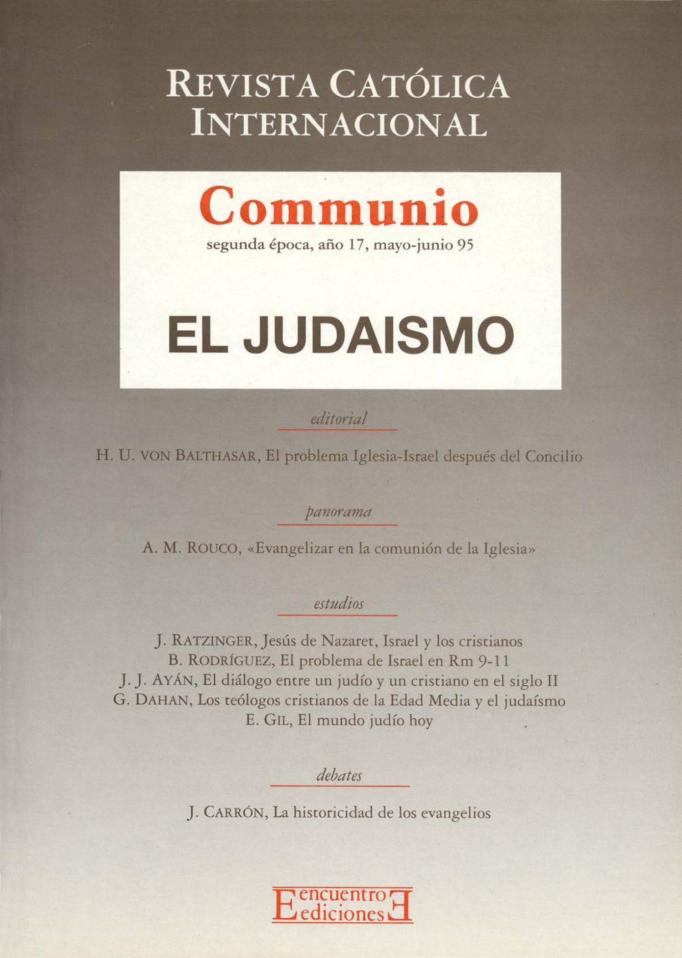 Capa Revista Communio - Diálogo, Teologia