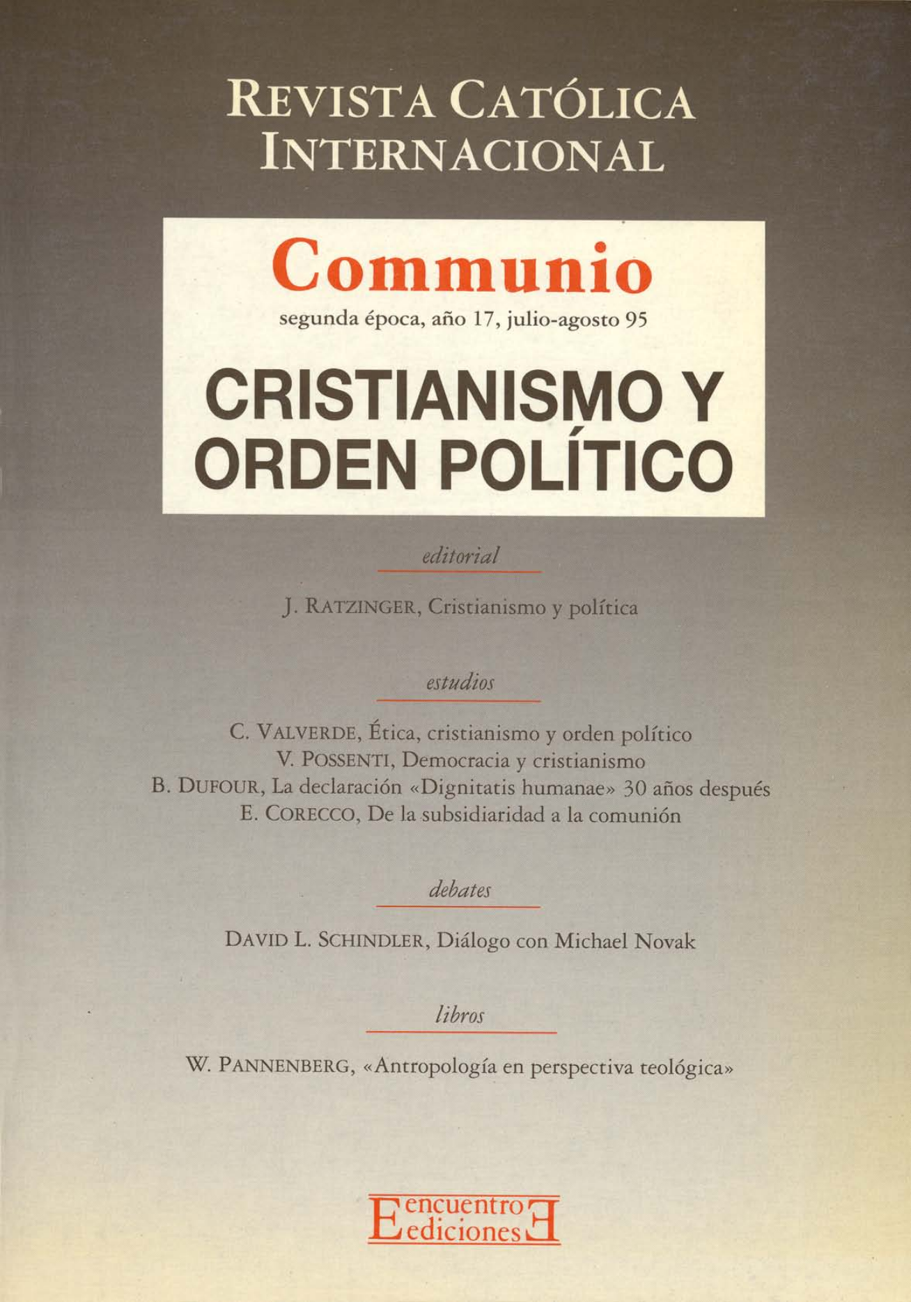 Capa Revista Communio - Sociedade