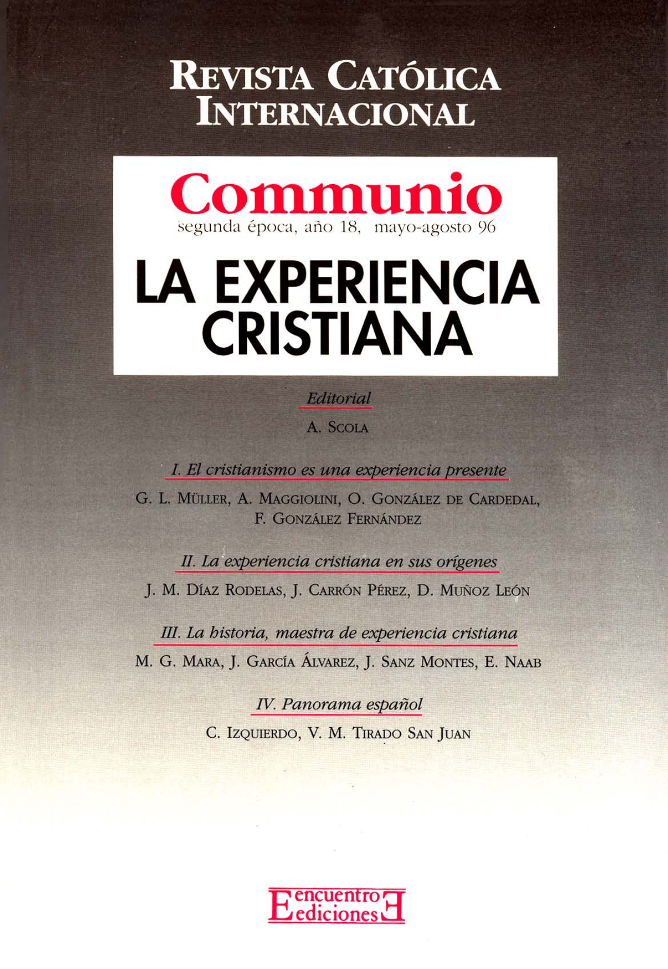 Capa Revista Communio - Teologia, Espiritualidade