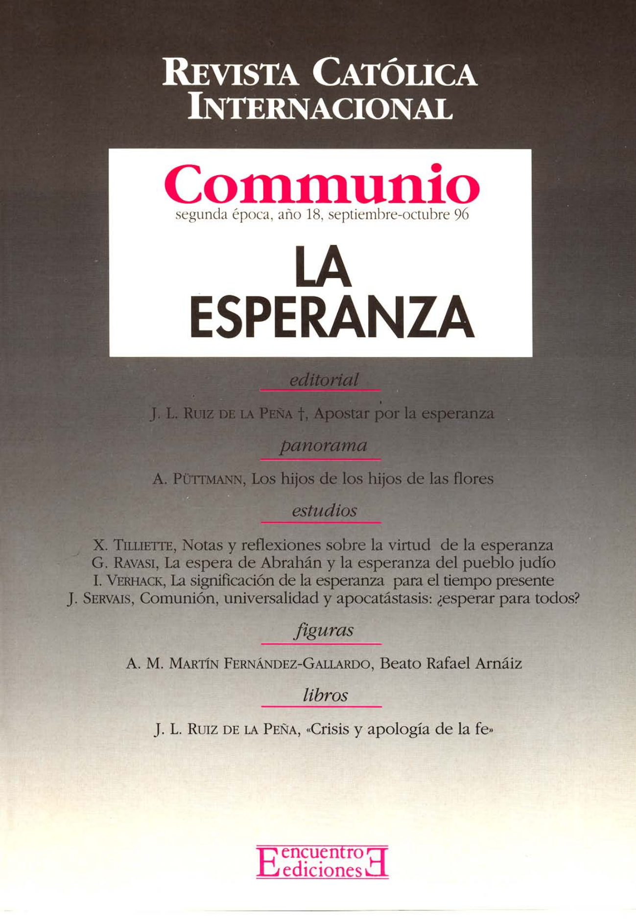 Capa Revista Communio - Espiritualidade
