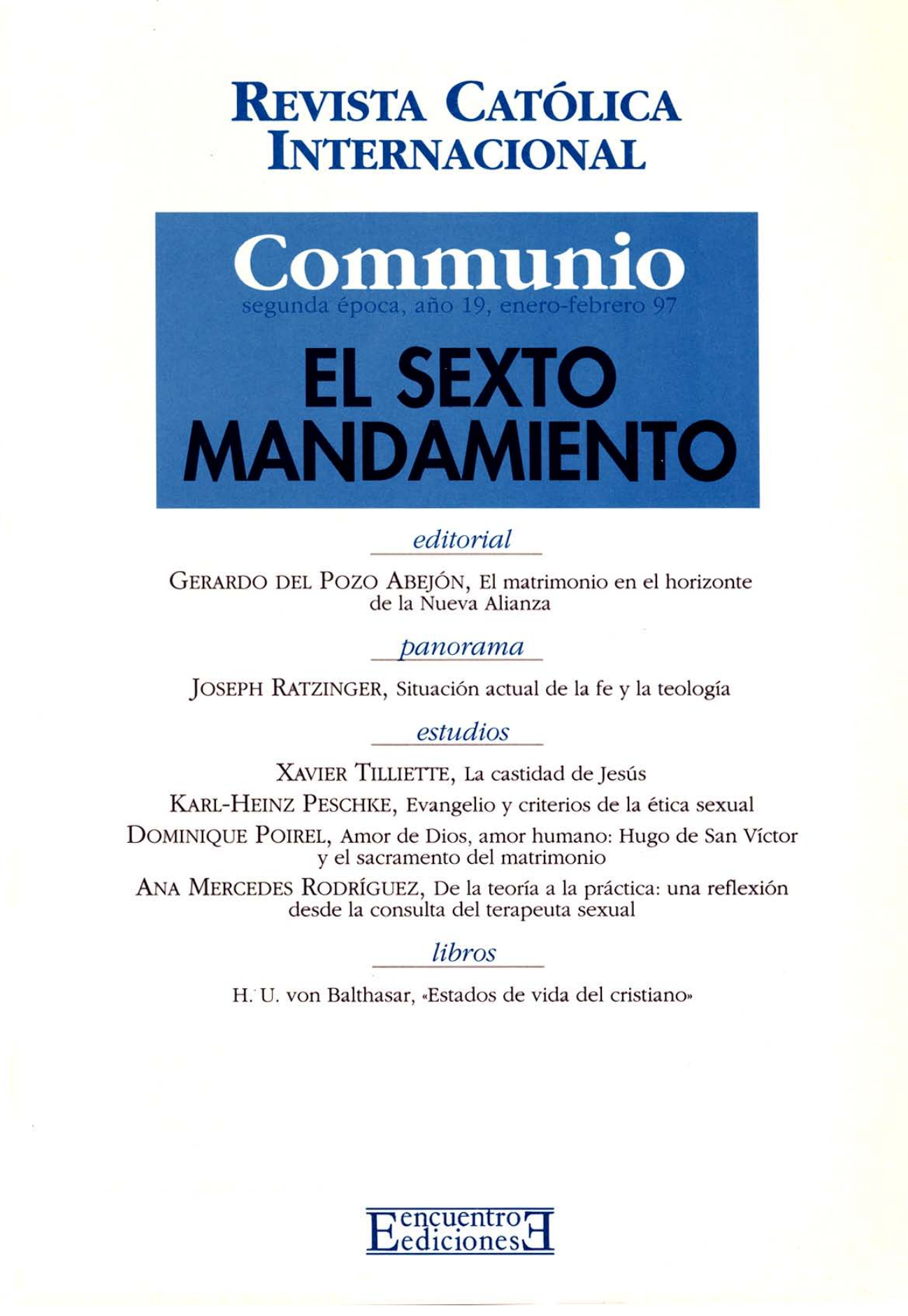 Capa Revista Communio - Ética