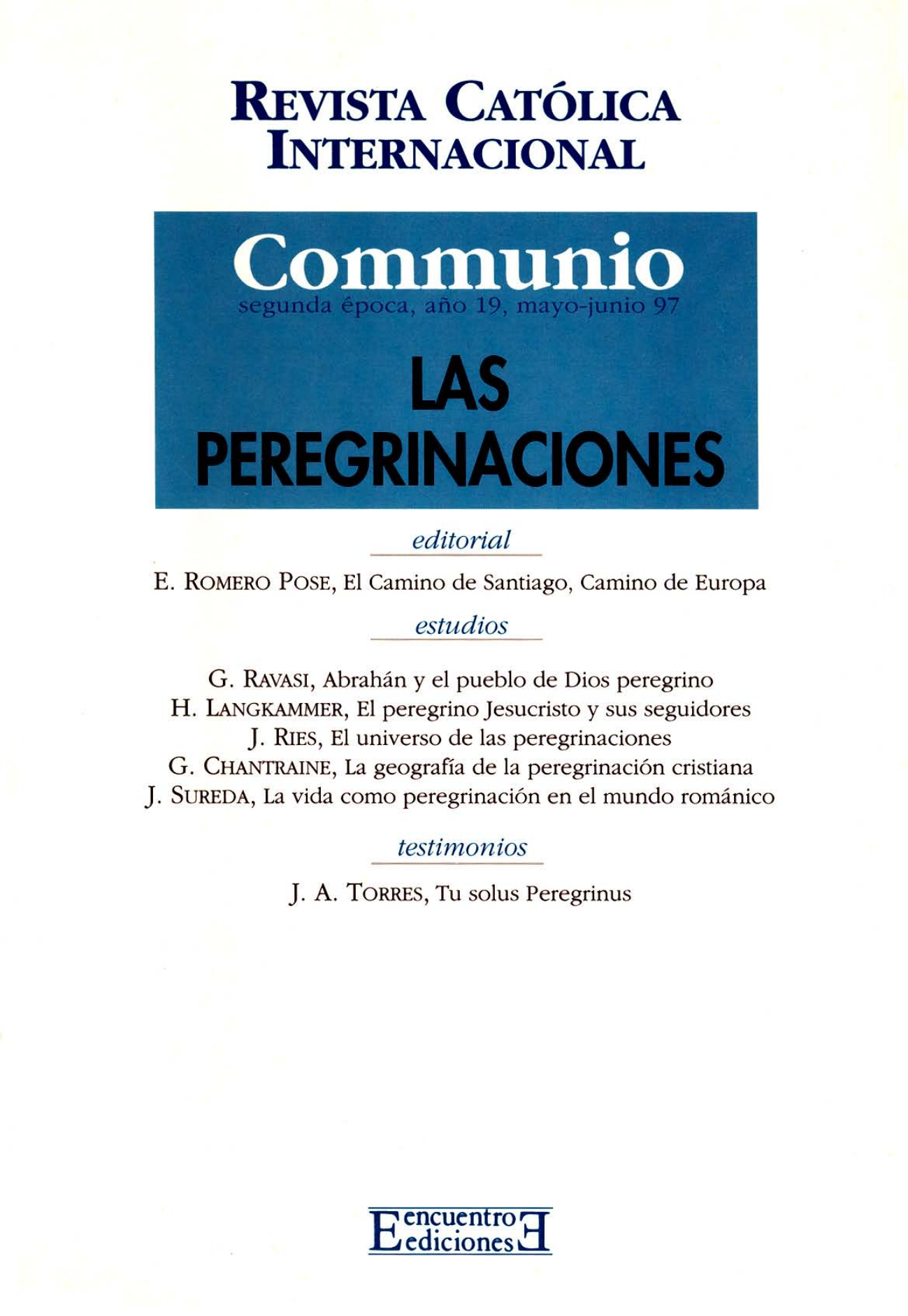 Capa Revista Communio - Espiritualidade