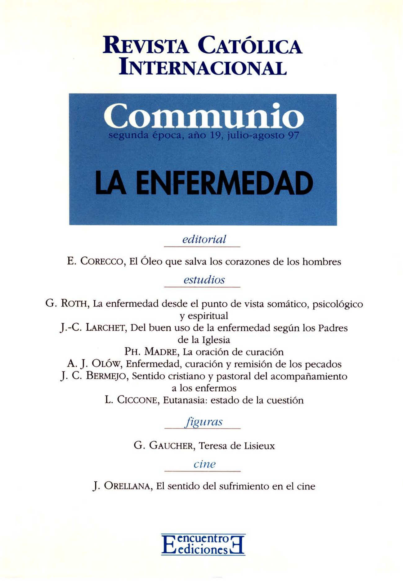 Capa Revista Communio - Ética