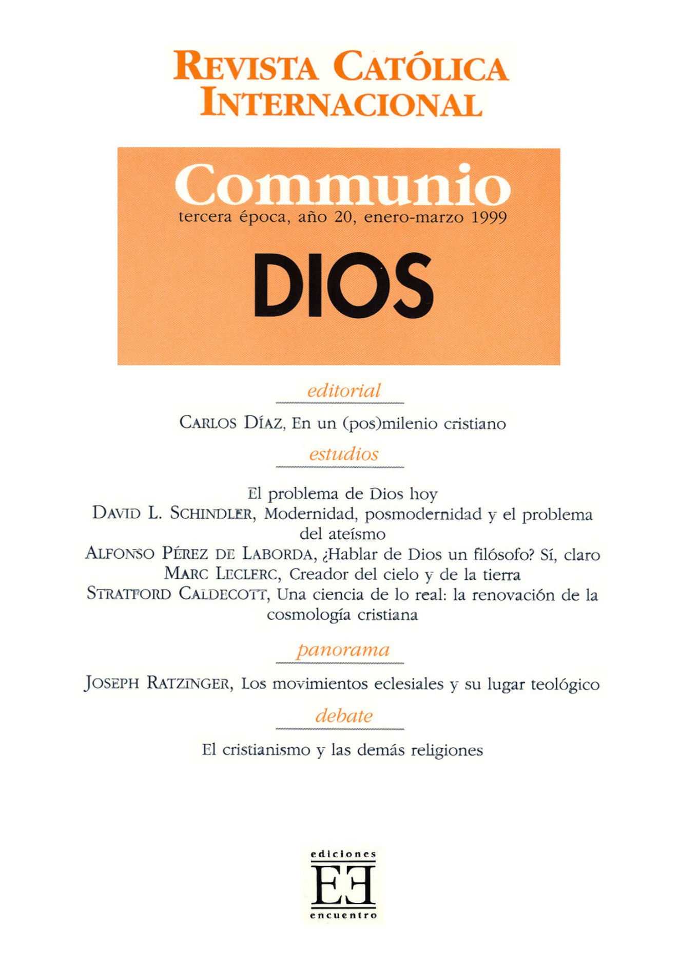 Capa Revista Communio - Teologia, Filosofia
