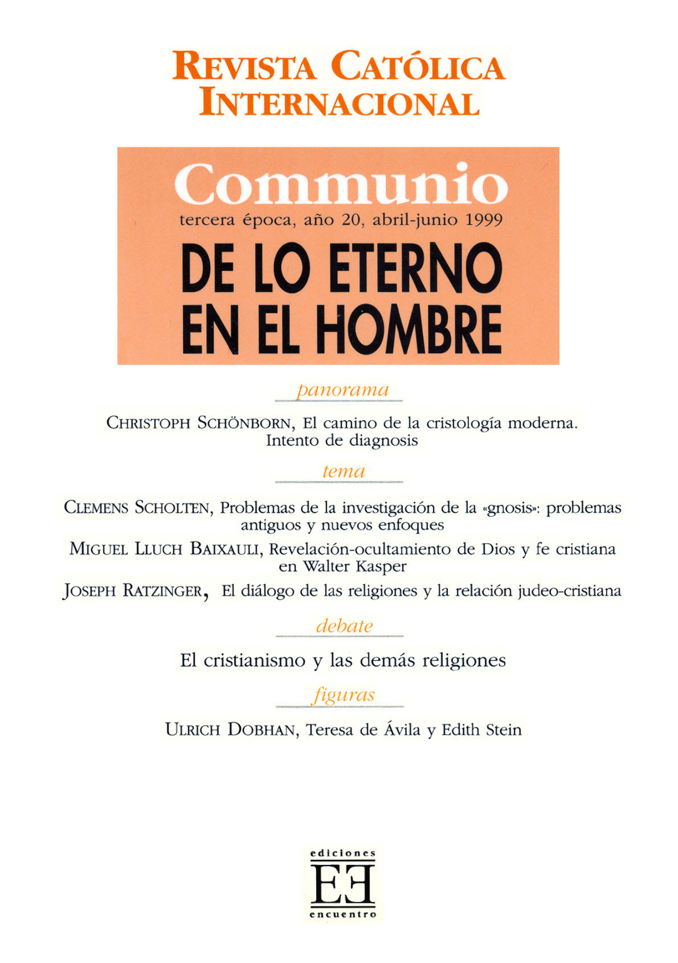 Capa Revista Communio - Teologia, Diálogo