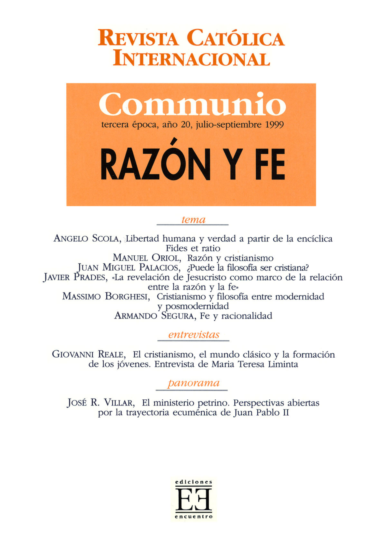 Capa Revista Communio - Filosofia