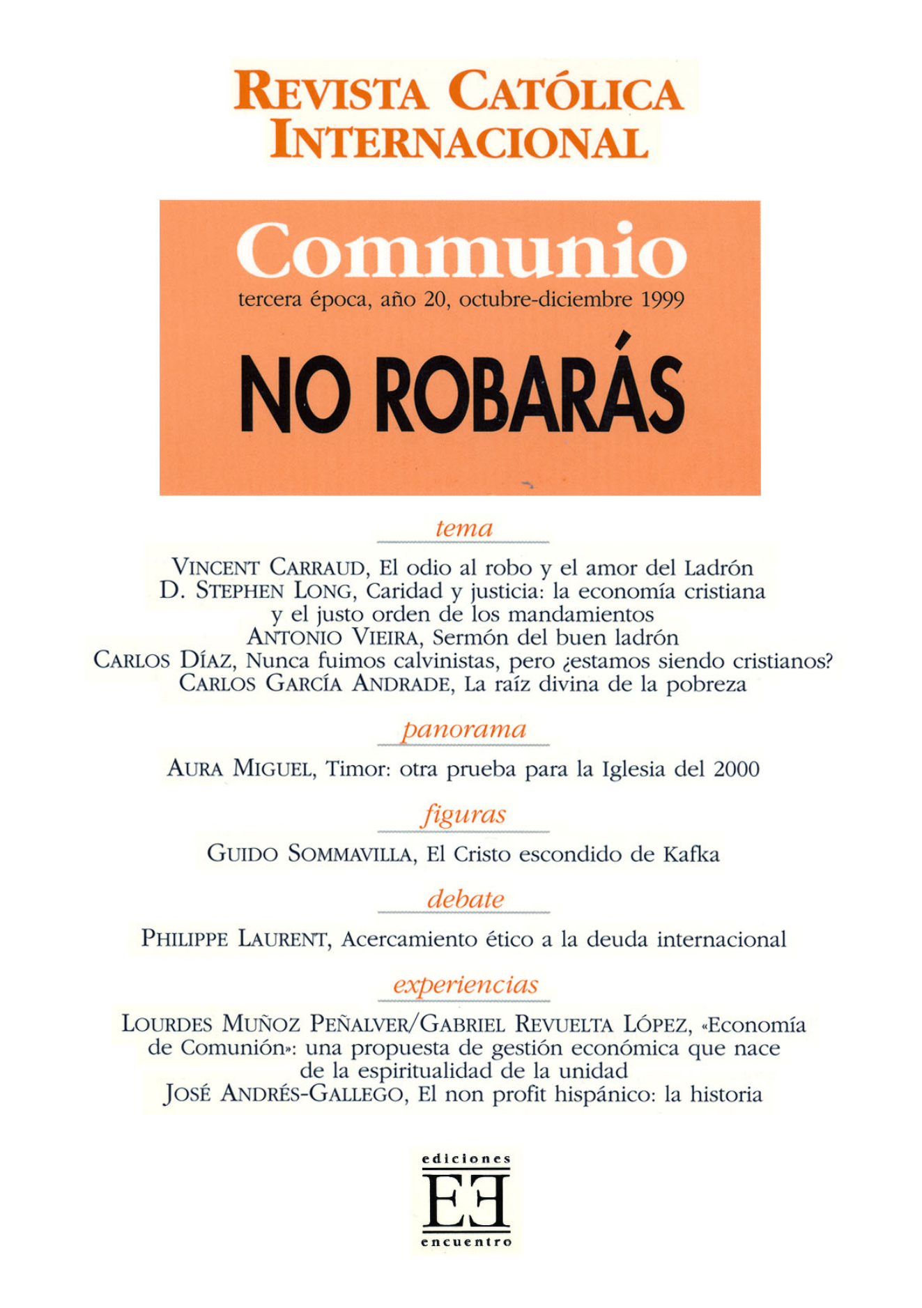 Capa Revista Communio - Ética