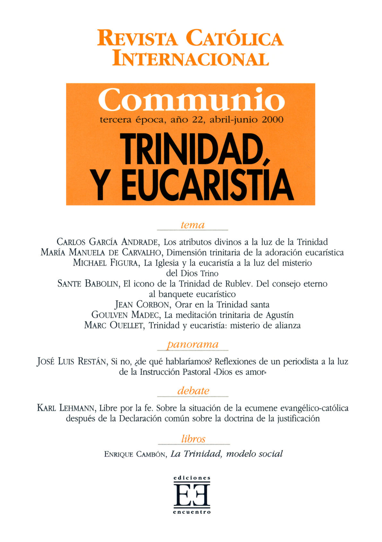 Capa Revista Communio - Teologia