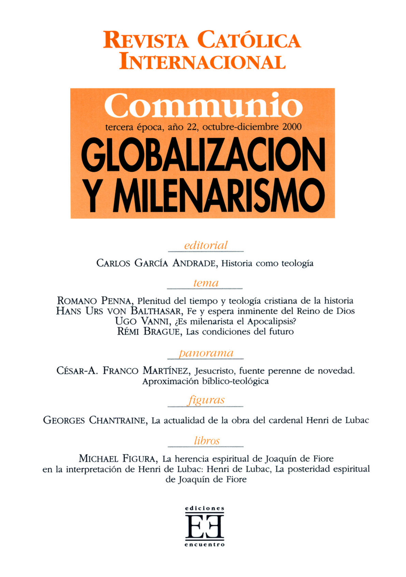 Capa Revista Communio - Teologia, História