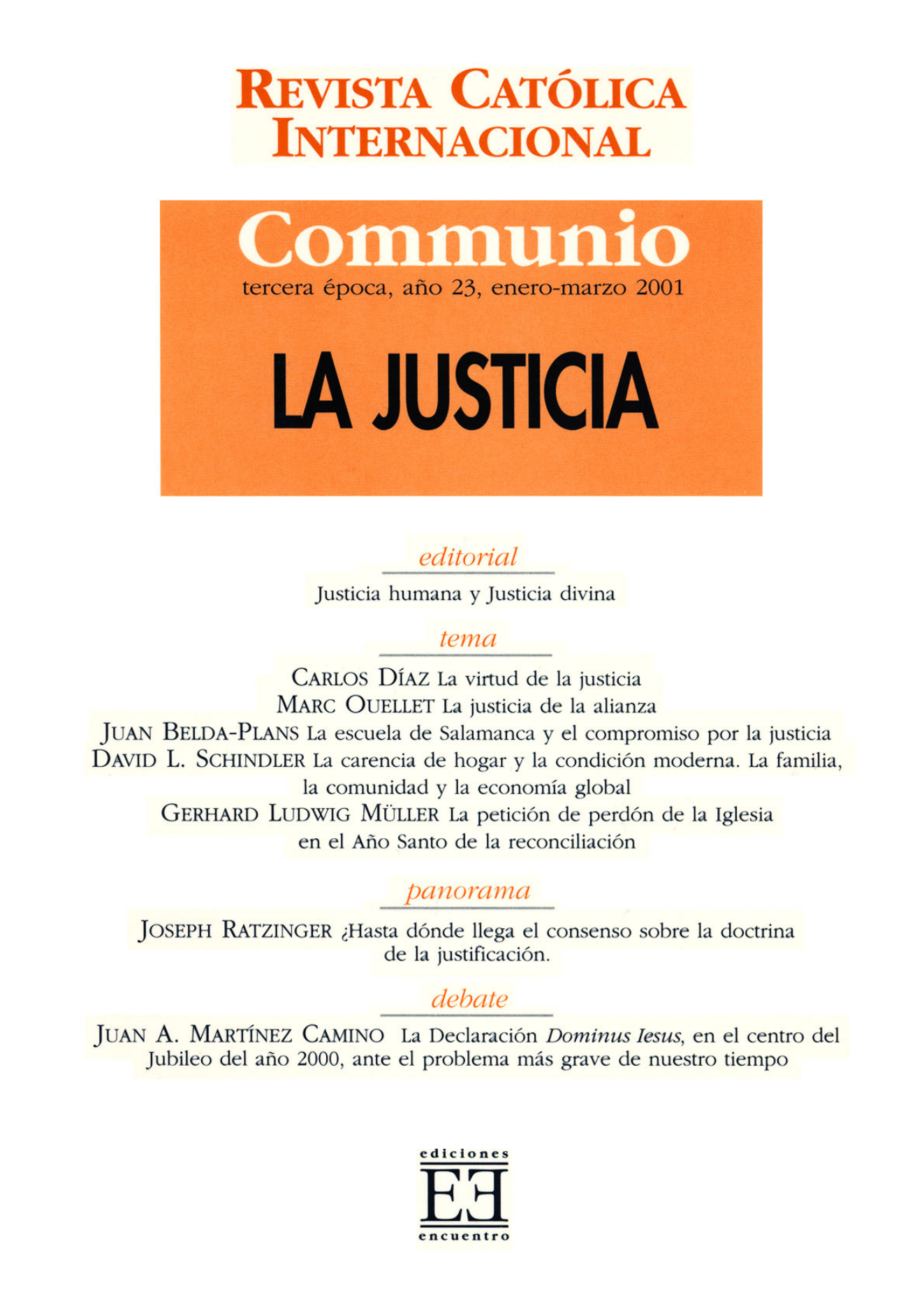 Capa Revista Communio - Ética, Teologia