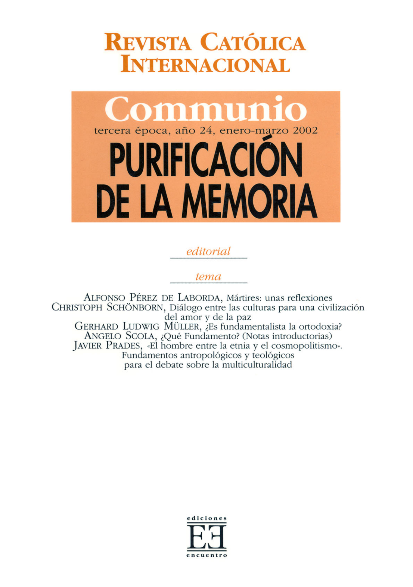Capa Revista Communio - Sociedade, Diálogo