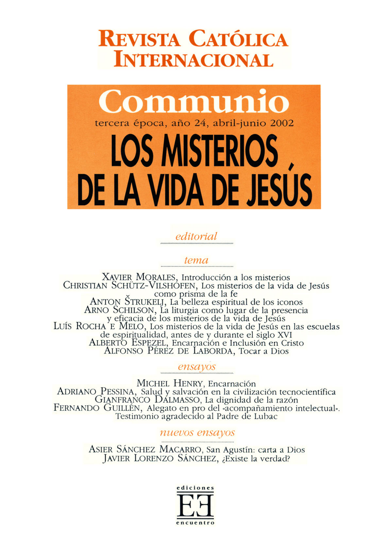 Capa Revista Communio - Teologia
