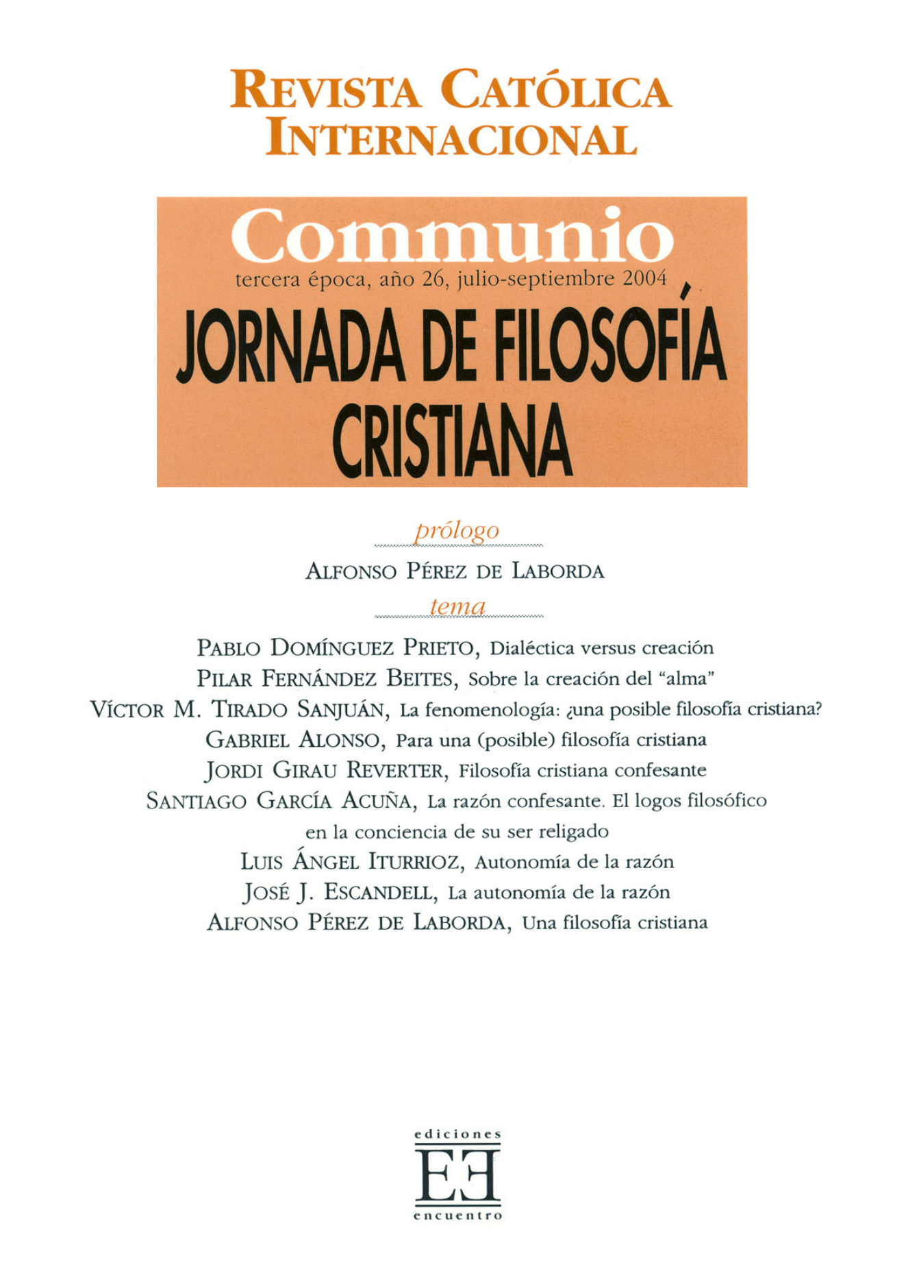 Capa Revista Communio - Filosofia