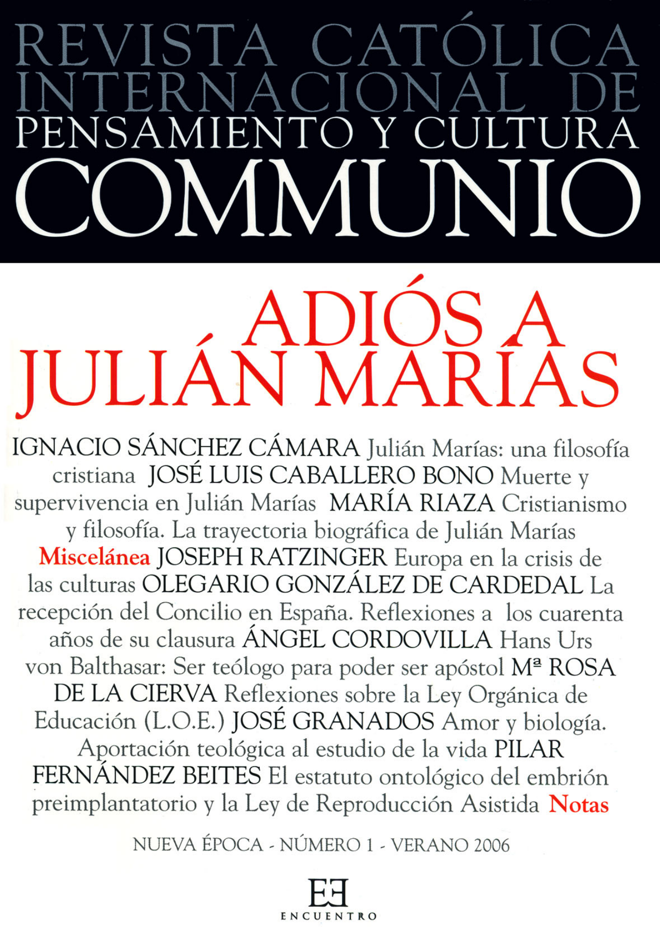 Capa Revista Communio - Filosofia, Ética