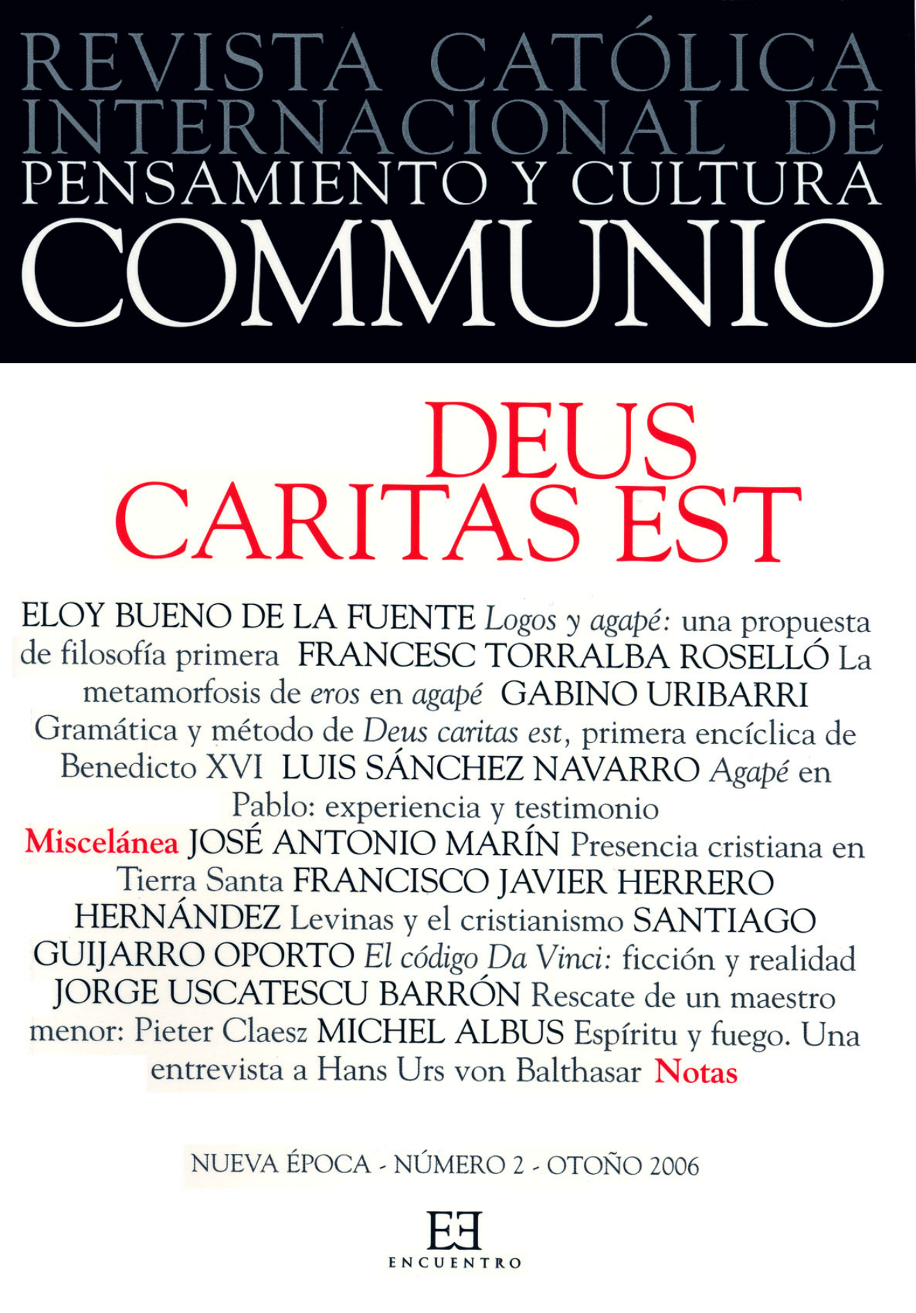 Capa Revista Communio - Teologia, Filosofia
