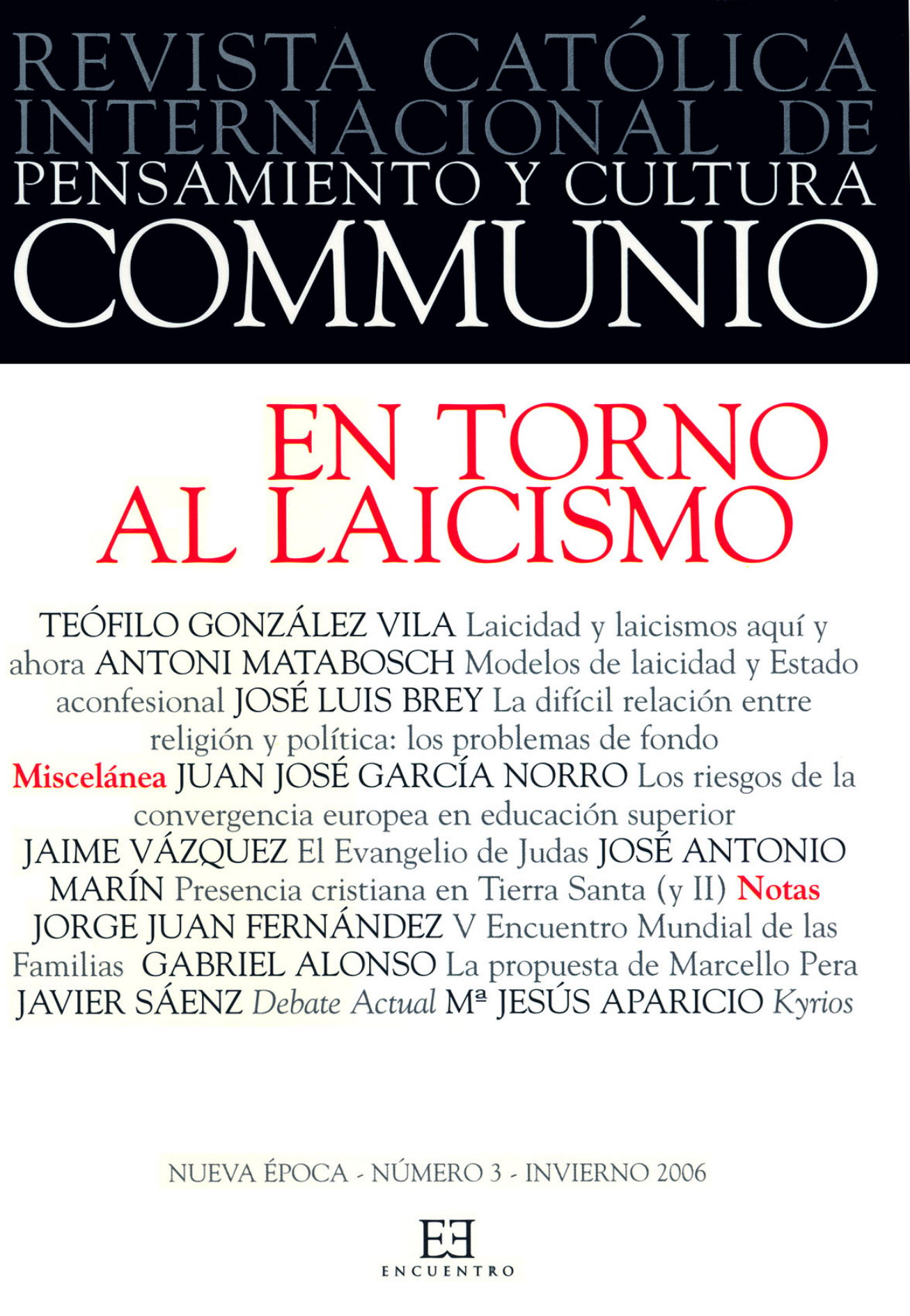 Capa Revista Communio - Sociedade